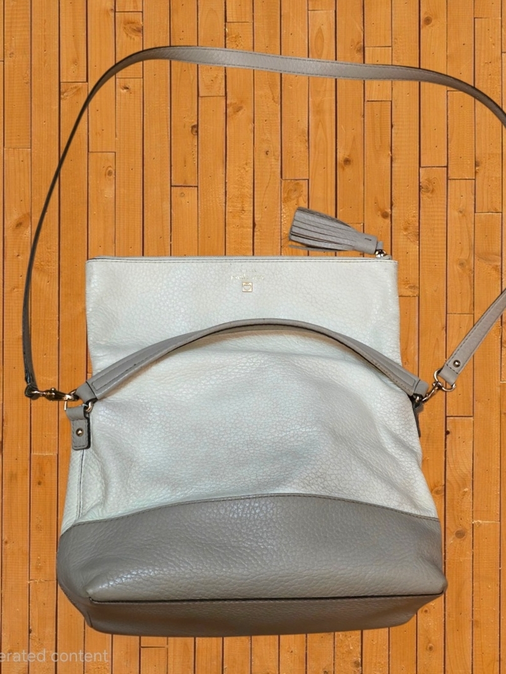 kate spade Two-Tone White & Light Gray Leather Crossbody Bag - Picture 5 of 15